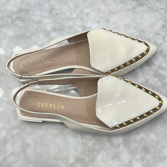 Cecelia New York White Patent Leather Slingback Flats - Picture 2 of 14